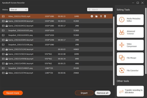 Apeaksoft Screen Recorder