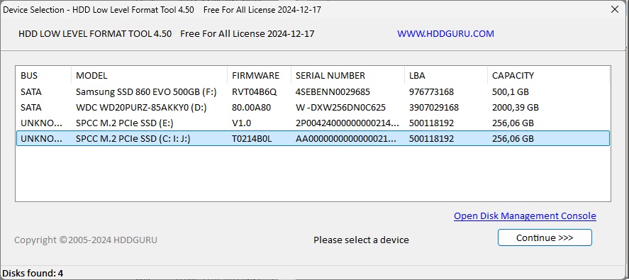 HDD Low Level Format Tool