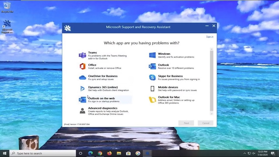 Microsoft Support and Recovery Assistant