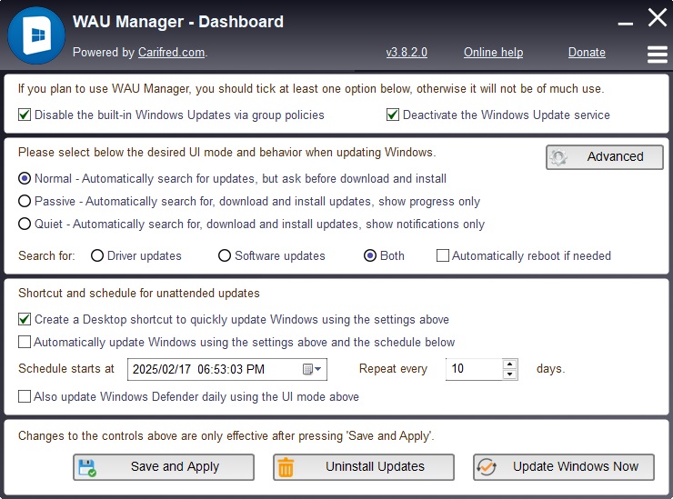 WAU Manager (Windows Automatic Updates)