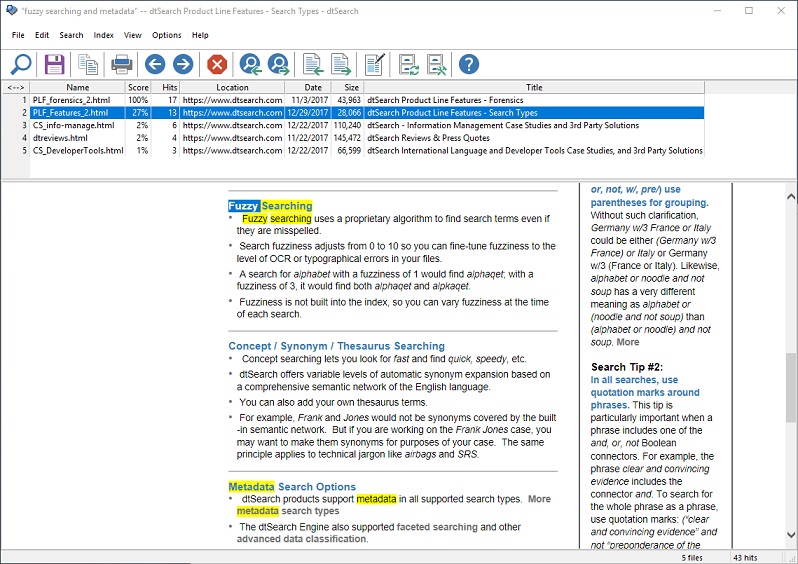 DtSearch Desktop