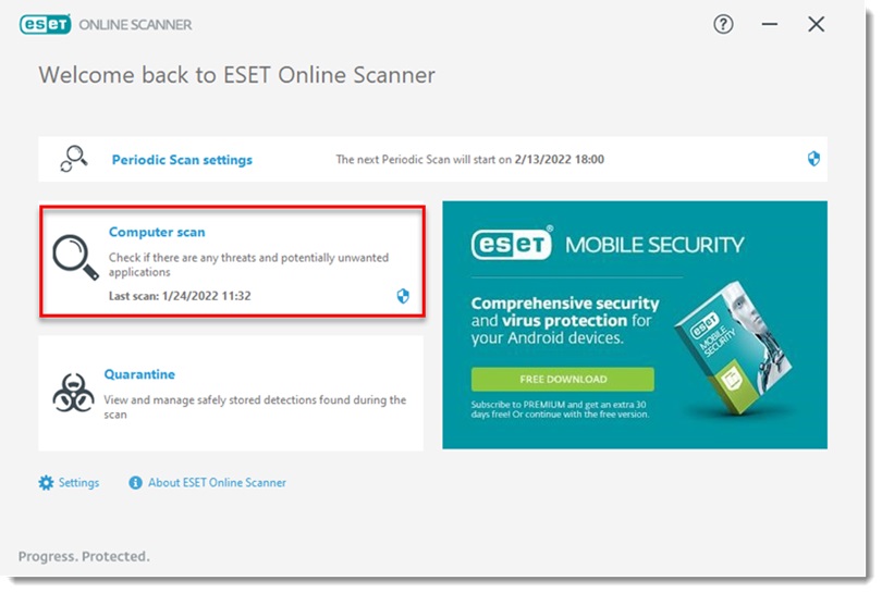 ESET Online Scanner